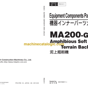 Hitachi MA200-G Amphibious Soft Terrain Backhoe Equipment Components Parts Catalog