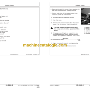 John Deere 317 and 320 Skid Steer Loader CT322 Compact Track Loader Repair Technical Manual (tm2152 14FEB07)