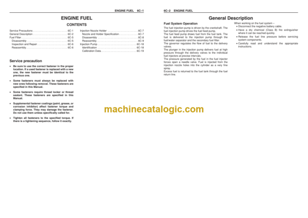 Hitachi 6HK1 Tier2 Engine Manual