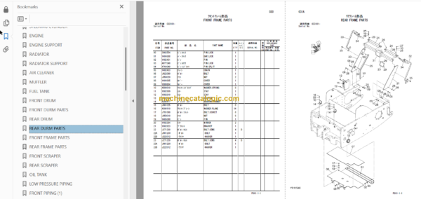 Hitachi CS125-3 Macadam Roller Parts Catalog