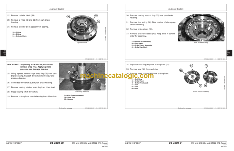 John Deere 317 and 320 Skid Steer Loader CT322 Compact Track Loader Repair Technical Manual (tm2152 14FEB07)