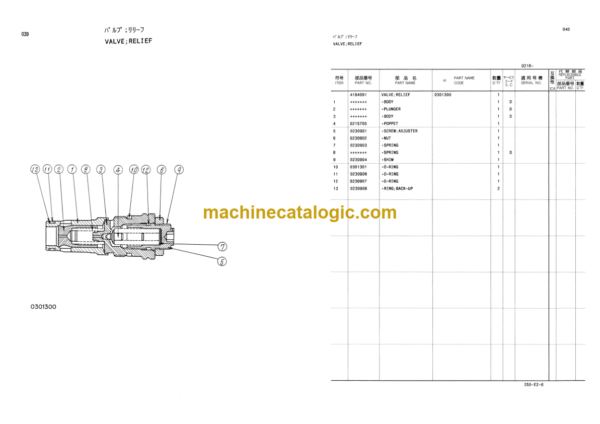 Hitachi KH300-3 Equipment Components Parts Catalog