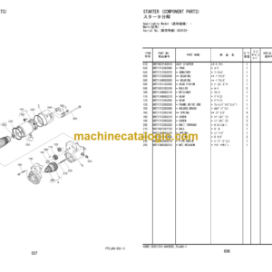 Hitachi ZC35C-5 ZC35T-5 ZC50C-5 ZC50T-5 Vibratory Roller Engine Parts Catalog