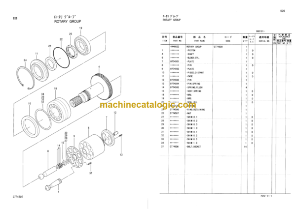 Hitachi Sumitomo SCX900HD Equipment Components Parts Catalog