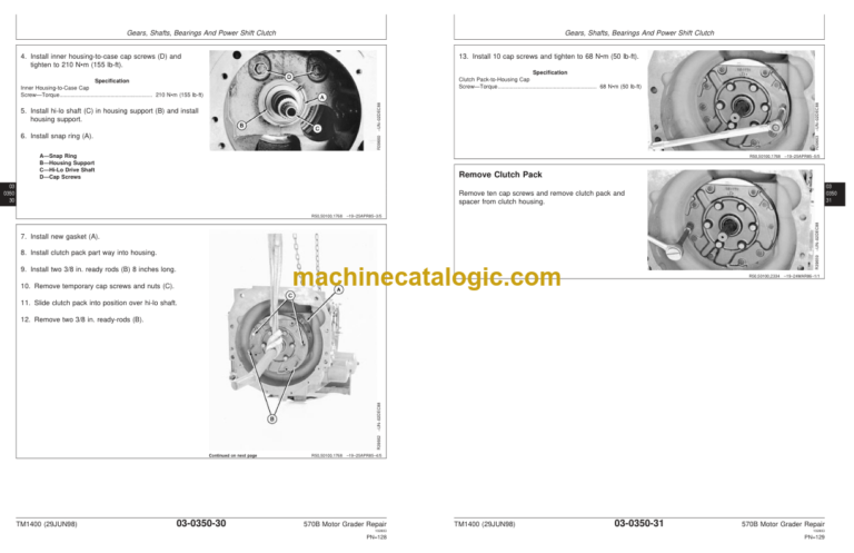John Deere 570B Motor Grader Repair Technical Manual