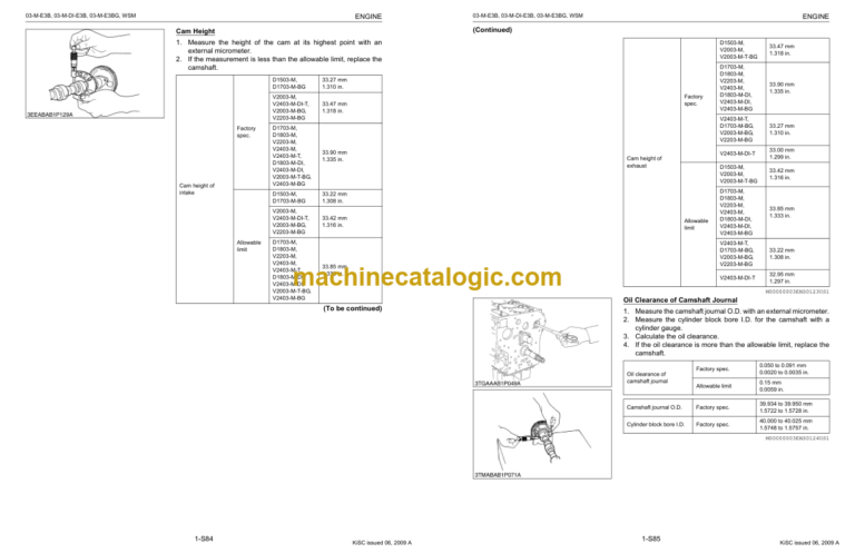 Hitachi 03-M-E3B Series 03-M-DI-E3B Series 03-M-E3BG Series Engine Manual