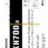 Hitachi KH700-2 Tower Crane Parts List