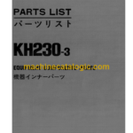Hitachi KH230-3 Equipment Components Parts Catalog