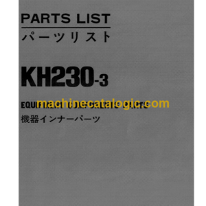 Hitachi KH230-3 Equipment Components Parts Catalog