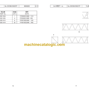 Hitachi Sumitomo SCX800-2 Bracing List