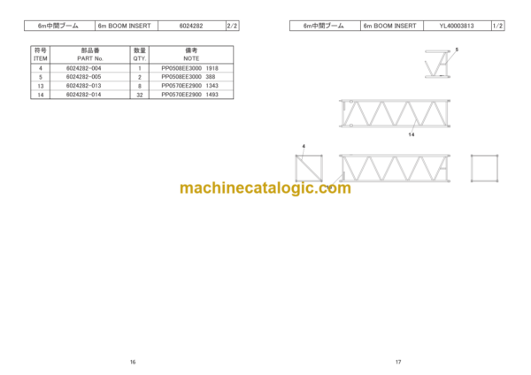 Hitachi Sumitomo SCX800-2 Bracing List