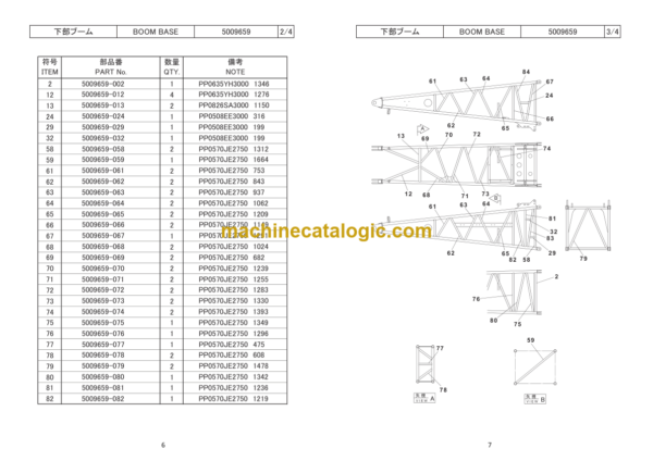 Hitachi Sumitomo SCX800-2 Bracing List