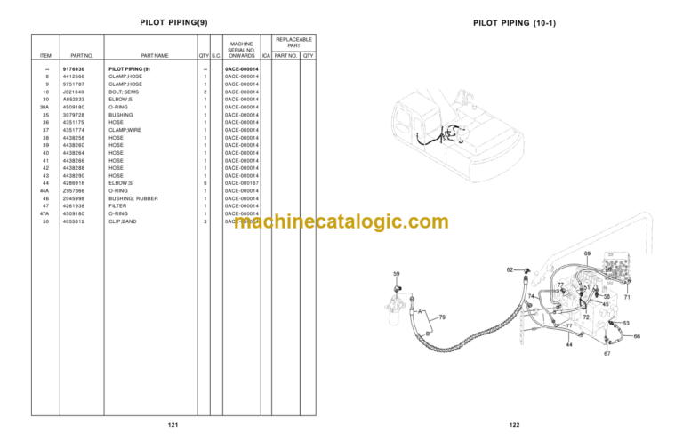 Hitachi ZX210LCH+ Parts Catalog