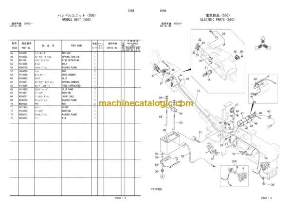 Hitachi ZV550W 650W Hand Guide Roller Parts Catalog