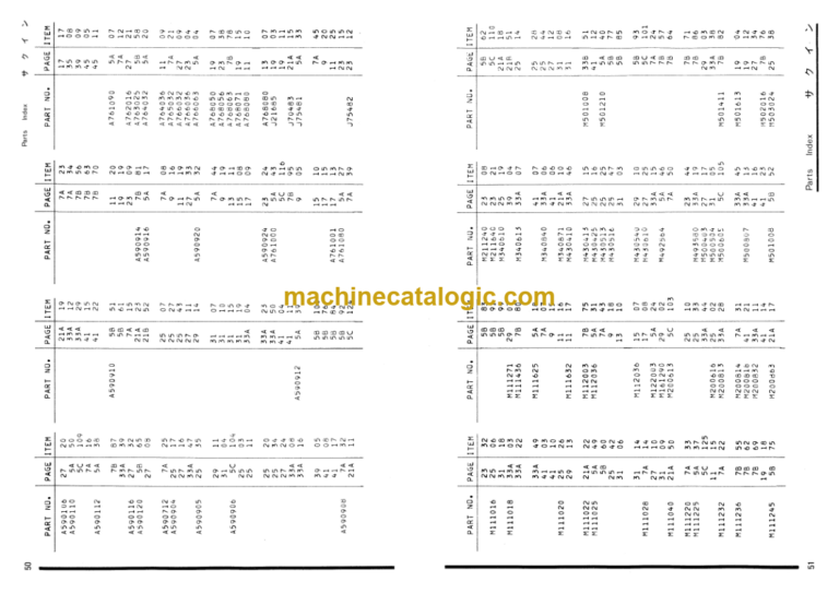 Hitachi KH700-2 Tower Crane Parts List
