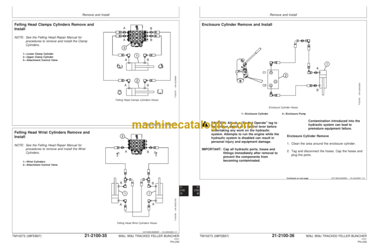 John Deere 909J 959J TRACKED FELLER BUNCHER Repair Technical Manual
