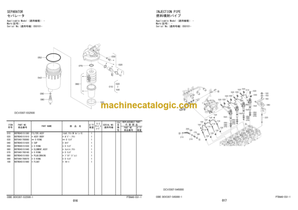 Hitachi ZC125M-5 Macadam Roller Engine Parts Catalog