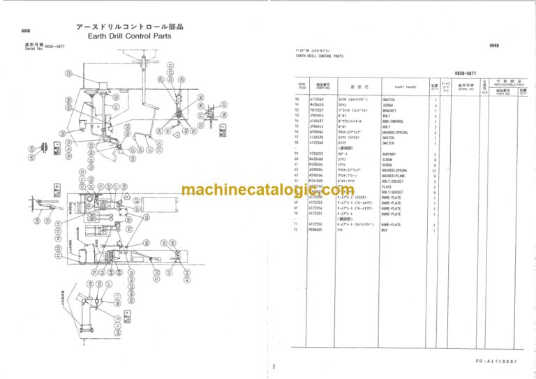 Hitachi KH125-3 EARTH DRILL Parts Catalog