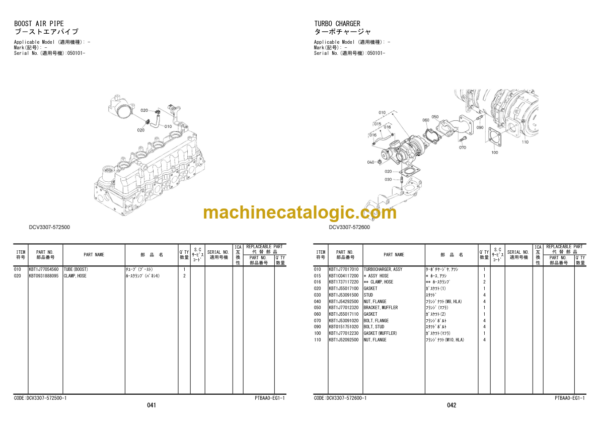 Hitachi ZC125M-5 Macadam Roller Engine Parts Catalog