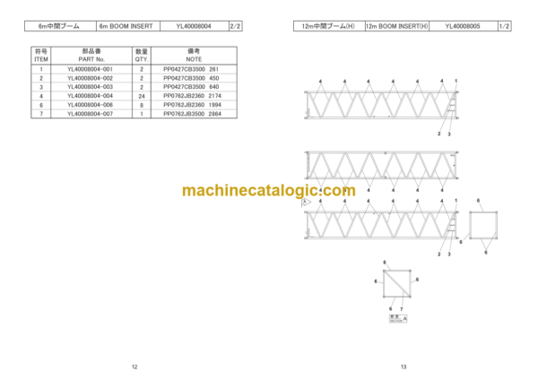 Hitachi Sumitomo SCX2800A-3 Bracing List