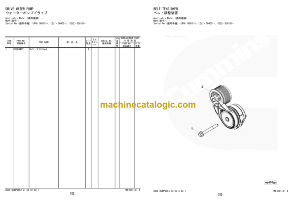 Hitachi ZW310-6 ZW330-6 Wheel Loader Engine Parts Catalog