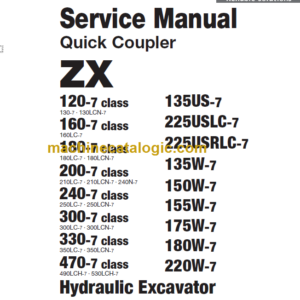 Hitachi ZX Quick Coupler Service Manual