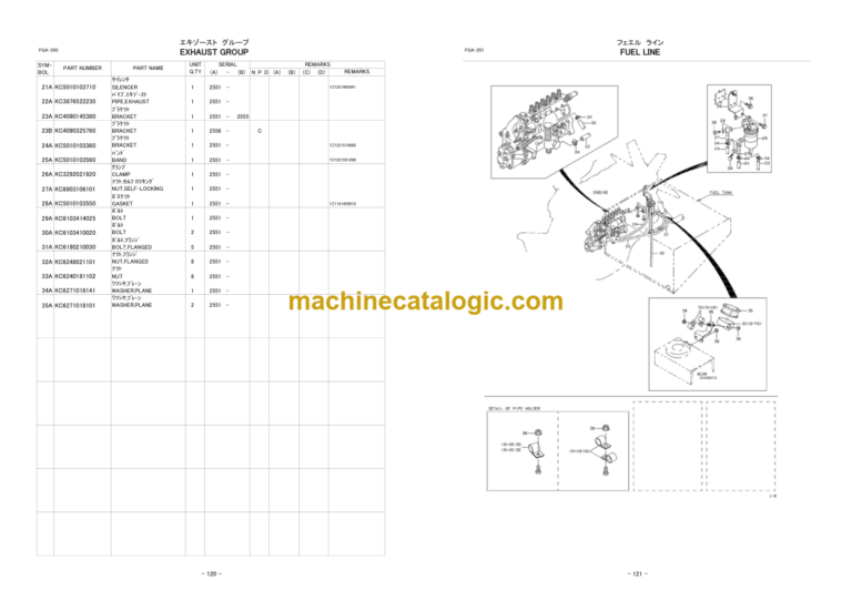 Hitachi ZX180-G Wheel Loader Parts Catalog