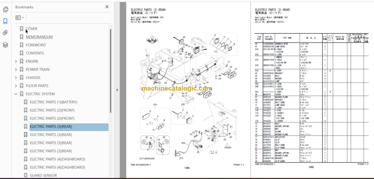 Hitachi ZC50C-5 ZC50T-5 Vibratory Roller Parts Catalog