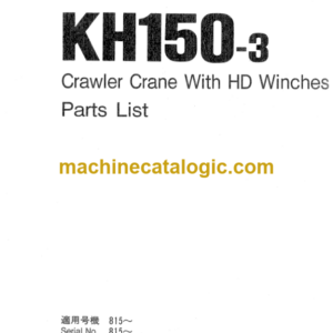 Hitachi KH150-3 Crawler Crane With HD Winches Parts Catalog