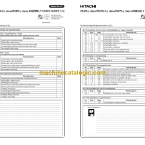 Hitachi ZX470-5 ZX670-5 ZX870-5 Assembly Procedure Manual