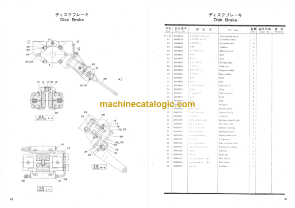 Hitachi KH150A Dragline Parts Catalog