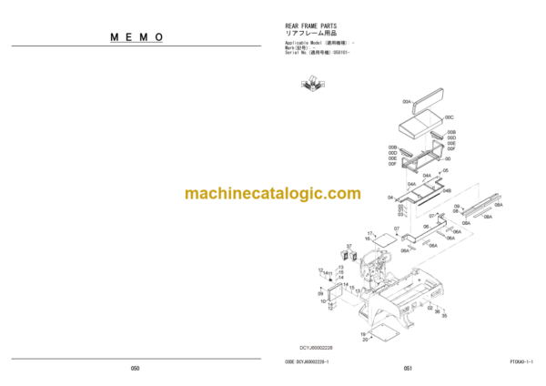 Hitachi ZC50C-5 ZC50T-5 Vibratory Roller Parts Catalog