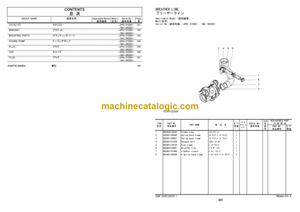 Hitachi ZW100-6 ZW120-6 Wheel Loader (PNSAA0-EG1-4) Parts Catalog