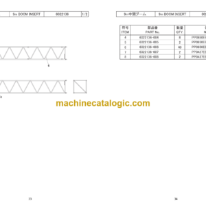 Hitachi Sumitomo SCX900HD-2 Bracing List