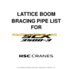 Hitachi Sumitomo SCX3500-3 Bracing List