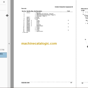 Hitachi RA100D-2 CA252D Vibratory Roller Parts Catalog