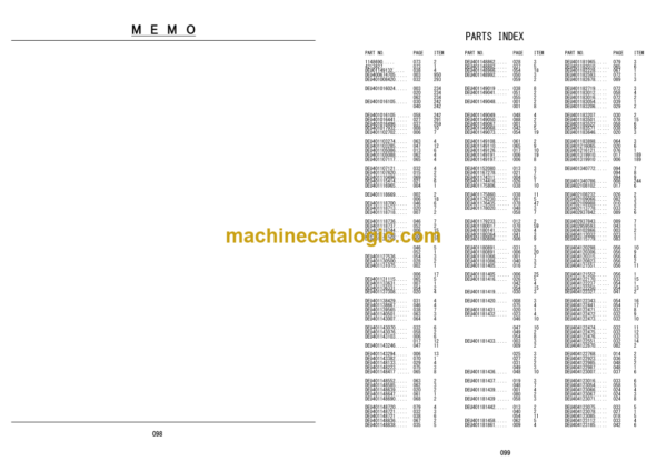 Hitachi ZW100-6 ZW120-6H Engine Parts Catalog