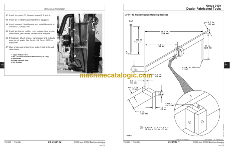 John Deere 310SE and 315SE Backhoe Loader Repair Technical Manual