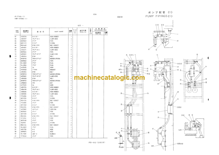 Hitachi KH300-3 Hydraulic Crawler Crane Parts List