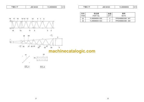 Hitachi Sumitomo SCX3500-3 Bracing List