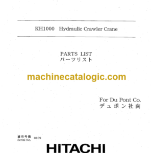 Hitachi KH1000 For Du Pont Co. Parts Catalog