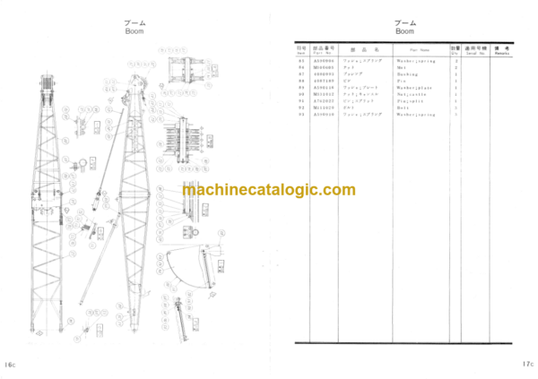 Hitachi KH150-2 Crawler Crane with HD winches Parts Catalog