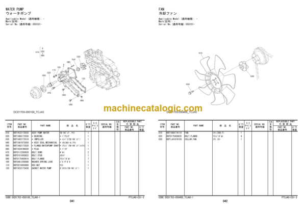 Hitachi ZC35C-5 ZC35T-5 ZC50C-5 ZC50T-5 Vibratory Roller Engine Parts Catalog