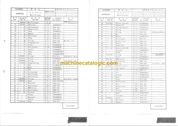 Hitachi KH300 KH700 Hydraulic Equipment Components Parts Catalog