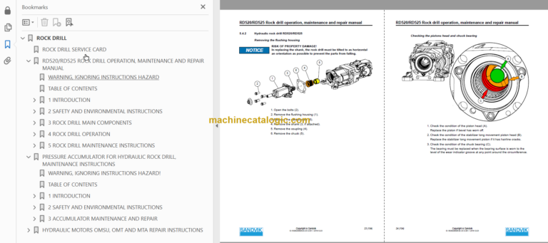 Sandvik DD421-60C Drill Rig Workshop Manual Serial No. 116D43797-1