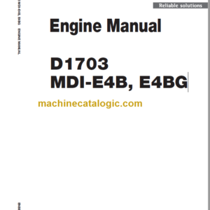 Hitachi D1703-MDI-E4B E4G Engine Manual