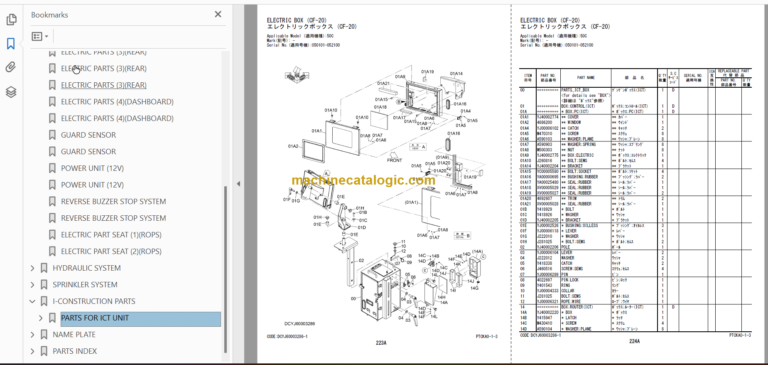 Hitachi ZC50C-5 ZC50T-5 Vibratory Roller Parts Catalog