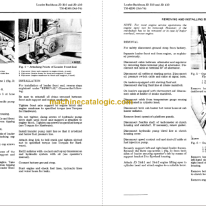 John Deere JD310 and JD410 Backhoe Loader Technical Manual