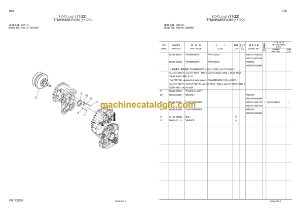 Hitachi ZW310 ZW310-A Equipment Components Parts Catalog