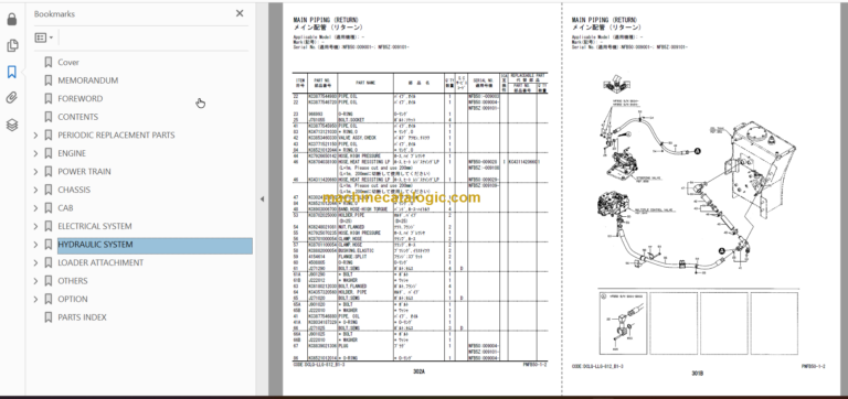 Hitachi ZW310-6 Wheel Loader (PNGB-1-2) Parts Catalog